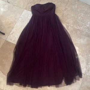 W Too Brand Strapless Long Formal Gown in a Plum Color Size 10
